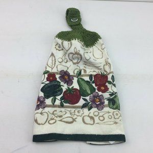 Cecil Saydah Kitchen Hand Towel Button Knit Strap Top Hanging Food Fruit Theme